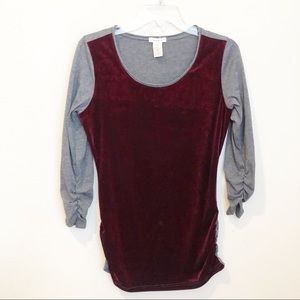 Sundance Velvet Maroon‎ Ruched Shirt